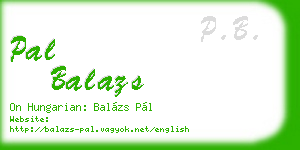 pal balazs business card