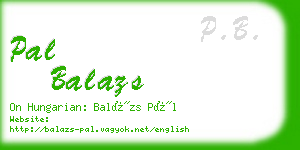 pal balazs business card